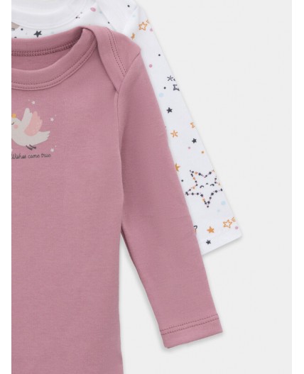 Боди космос на белом +кристальная роза