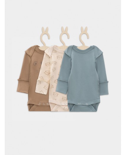 Боди тигрята на пудре +песочный +сланец