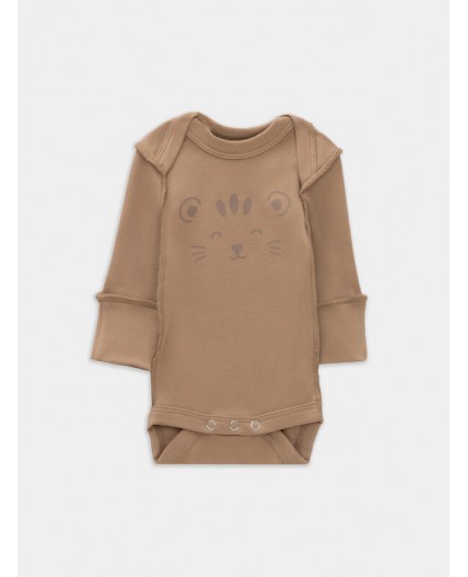 Боди тигрята на пудре +песочный +сланец