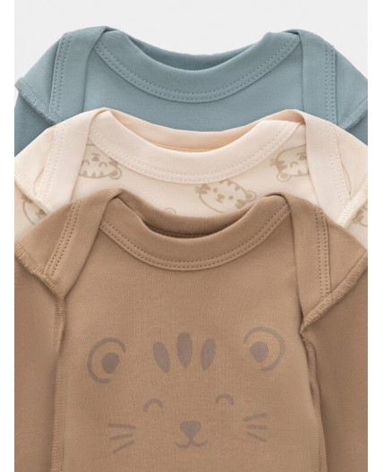 Боди тигрята на пудре +песочный +сланец