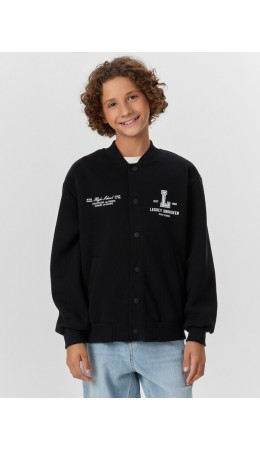 Бомбер черный +печать