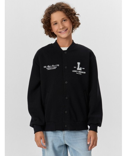 Бомбер черный +печать