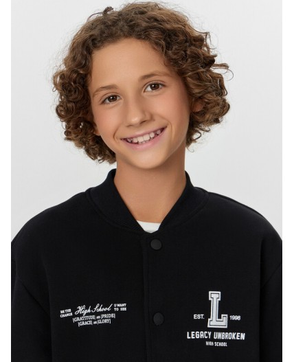 Бомбер черный +печать