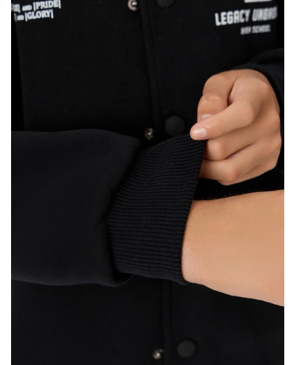 Бомбер черный +печать