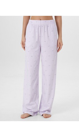 Брюки бантики на лиловой полоске