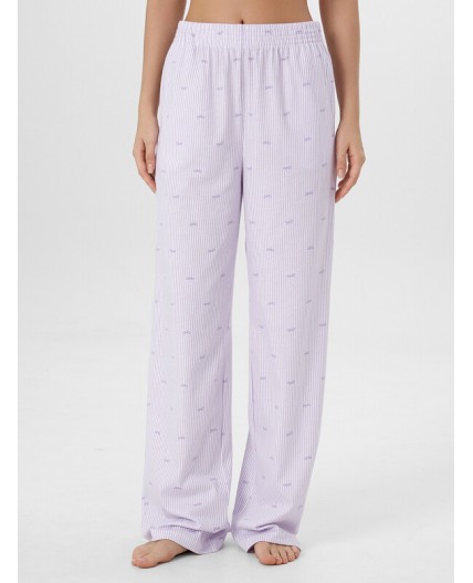 Брюки бантики на лиловой полоске
