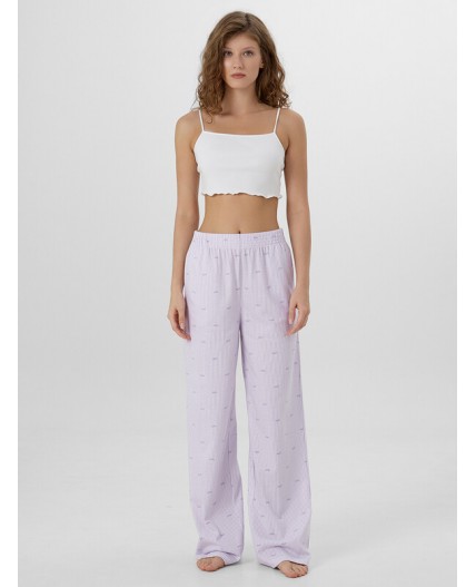 Брюки бантики на лиловой полоске