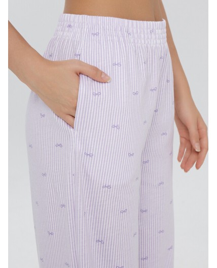 Брюки бантики на лиловой полоске