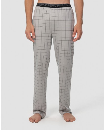 Брюки черная клетка на сером