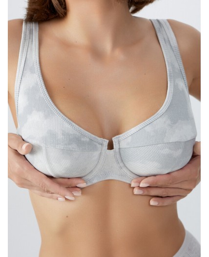 Бюстгальтер серый тай дай