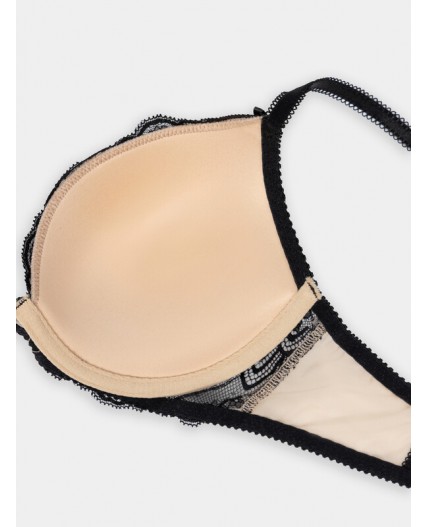 Бюстгальтер бежевый +черный