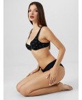 Бюстгальтер бантики на черном