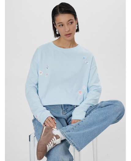 Джемпер голубое небо +печать1