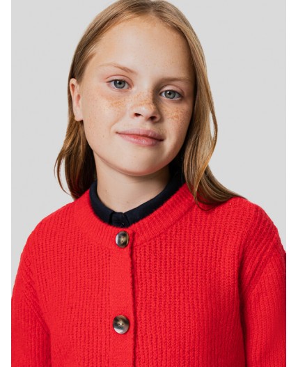 Кардиган рубиново -красный