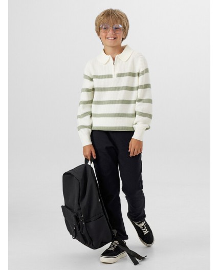 Джемпер зеленые полоски на молочном