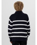 Джемпер белые полоски на темно -синем