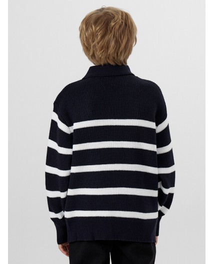 Джемпер белые полоски на темно -синем