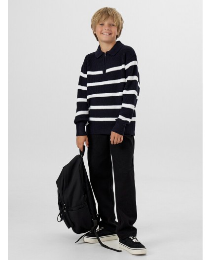 Джемпер белые полоски на темно -синем