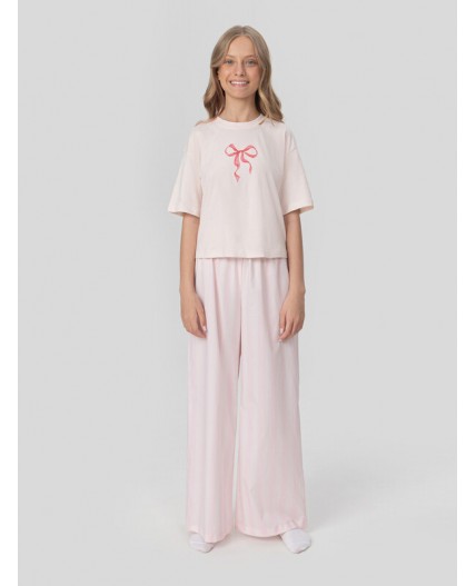 Комплект розовый зефир +полоски на зефире