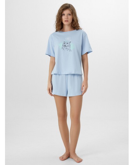 Комплект серо -голубой +печать