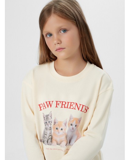 Лонгслив топленое молоко +печать