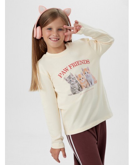 Лонгслив топленое молоко +печать