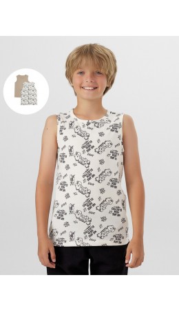 Майка граффити на молочном +бежевый