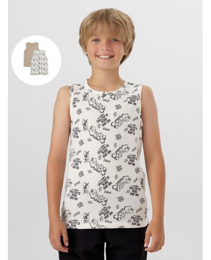 Майка граффити на молочном +бежевый