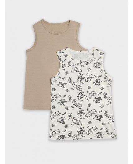 Майка граффити на молочном +бежевый