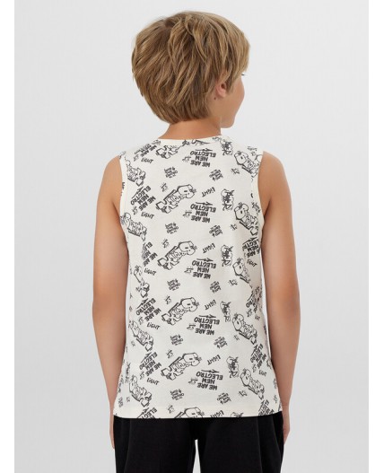 Майка граффити на молочном +бежевый