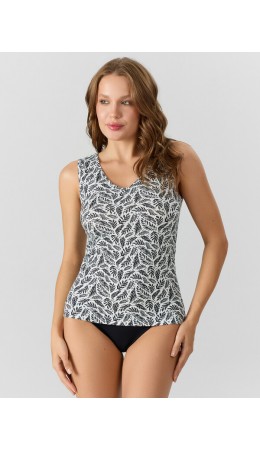 Майка листья на белом