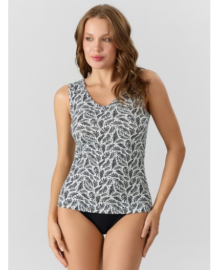 Майка листья на белом