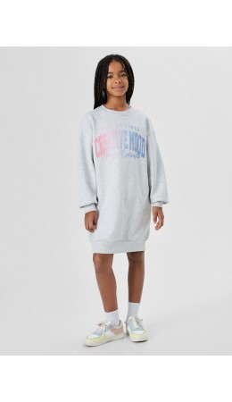 Платье серый меланж 4306-А +печать2