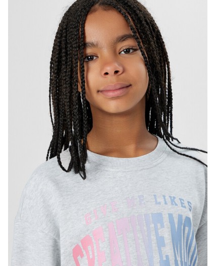 Платье серый меланж 4306-А +печать2