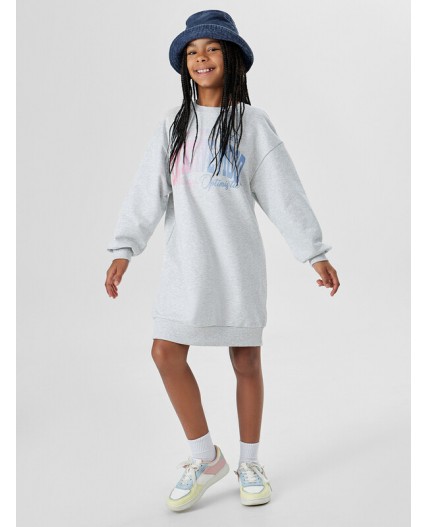 Платье серый меланж 4306-А +печать2