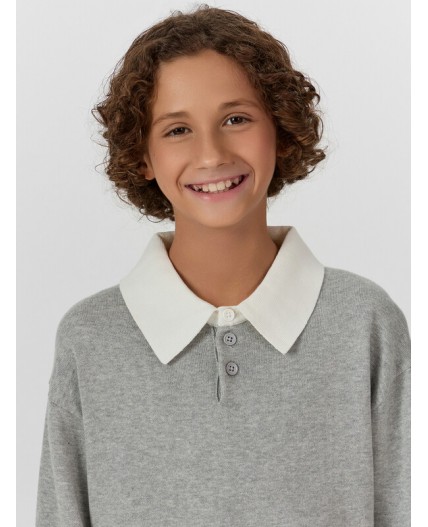 Поло св.серый меланж