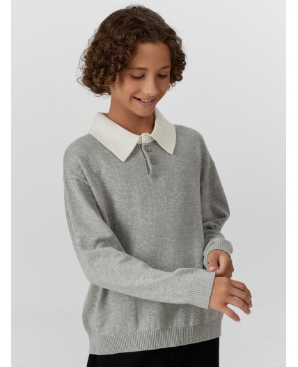 Поло св.серый меланж