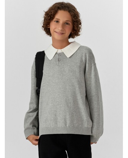 Поло св.серый меланж