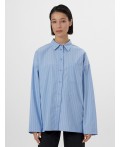 Рубашка белые полосы на т.голубом