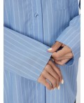 Рубашка белые полосы на т.голубом