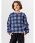 Джемпер клетка на синем