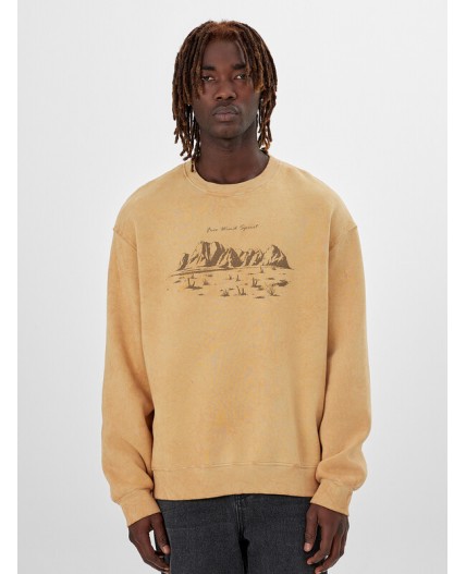 Свитшот ACID WASH песчаный +печать