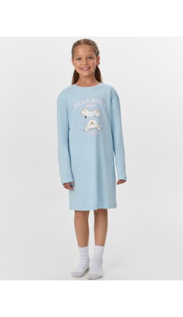 Сорочка голубой +печать