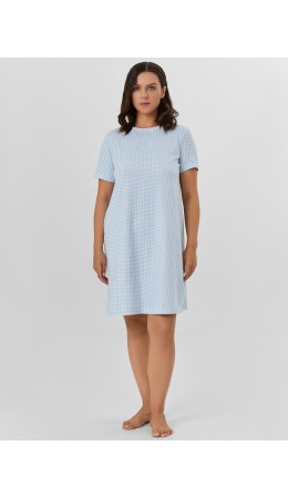 Сорочка голубая клетка