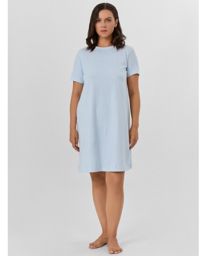 Сорочка голубая клетка