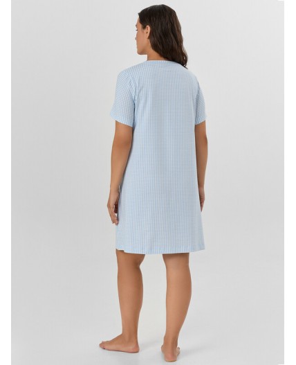 Сорочка голубая клетка
