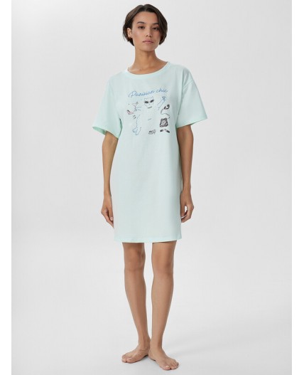 Сорочка св.мята +печать