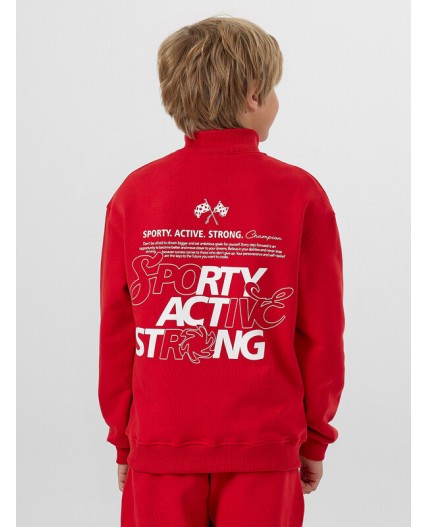 Толстовка алый +печать