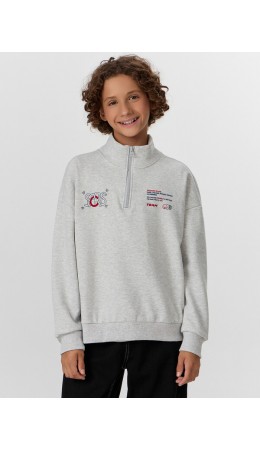 Толстовка серый меланж 4306-А +печать