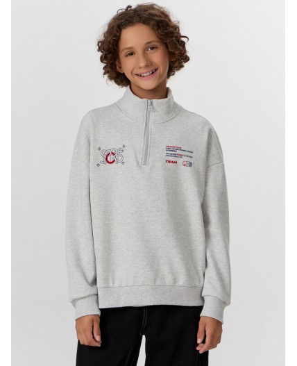 Толстовка серый меланж 4306-А +печать